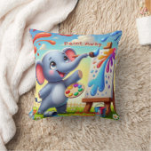 象のクリエイティブ脱出 クッション (ブランケット)