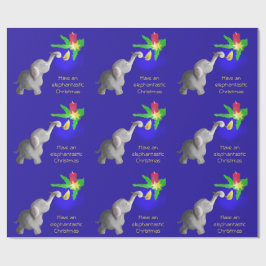 象のクリスマスマンガダンボライツキャンドル ラッピングペーパー