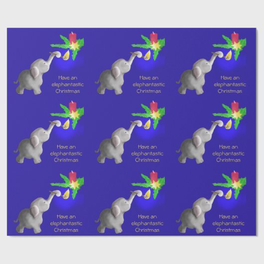 象のクリスマスマンガダンボライツキャンドル ラッピングペーパー (フラット)