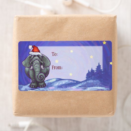 象のクリスマス ラベル (インサイチュ)