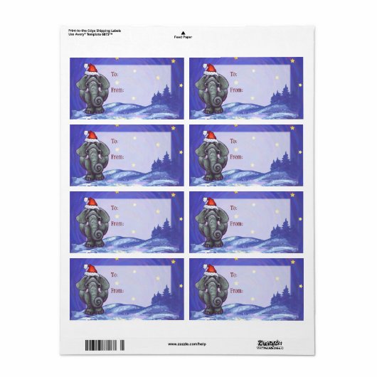 象のクリスマス ラベル (フルシート)