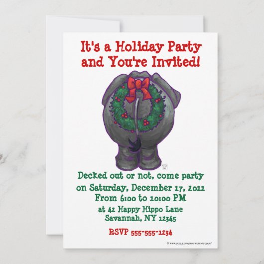 象のクリスマス 招待状 (裏面)