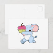 象のケーキ ポストカード (正面/裏面)