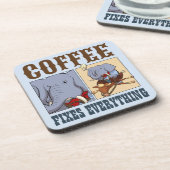象のコおもしろいーヒーがすべての漫画を修正 コースター (左側)