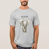 象のサファリ動物 Tシャツ (正面)