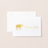 象のサンキューカード 箔カード (封筒付き正面)