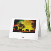 象のサンセットグリーティングカード カード (裏面)