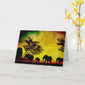 象のサンセットグリーティングカード カード (黄色い花)