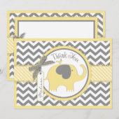 象のシェブロンの黄色いプリントは感謝していしています サンキューカード (正面/裏面)