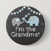 象のシャワーの黒板の一見|私は祖母です 缶バッジ (正面)