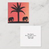 象のシルエット付き名刺 スクエア名刺 (正面/裏面)