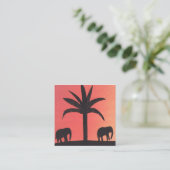 象のシルエット付き名刺 スクエア名刺 (スタンド正面)