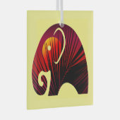 象のシルエット葉での夜空と手のひら ガラスオーナメント (正面右)