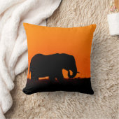 象のシルエット クッション (ブランケット)