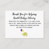 象のシンプルブックリクエストの挿入カード付き エンクロージャーカード (裏面)