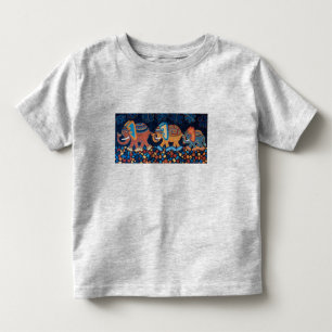 象のジグザグ行進はTシャツをからかいます トドラーTシャツ
