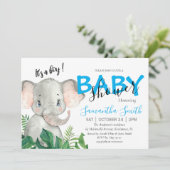 象のジャングルサファリベビー招待 案内状 (スタンド正面)