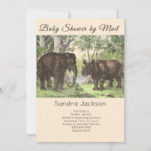 象のジャング男女兼用ルベビーシャワー（郵便） 招待状 (正面)