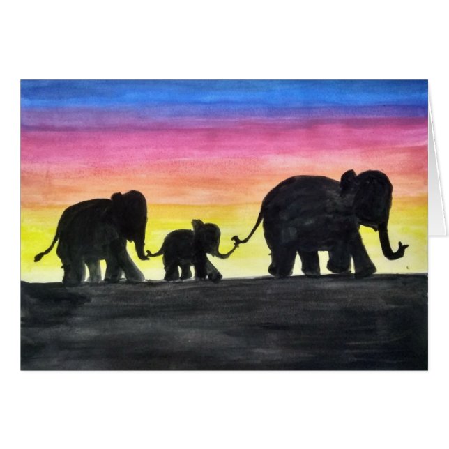 象のスケッチカードby Rashmi (正面横)