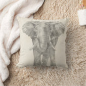 象のスケッチ クッション (ブランケット)