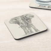 象のスケッチ コースター (左側)