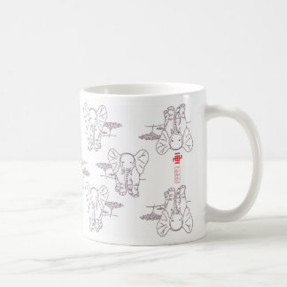 象のスタイル コーヒーマグカップ