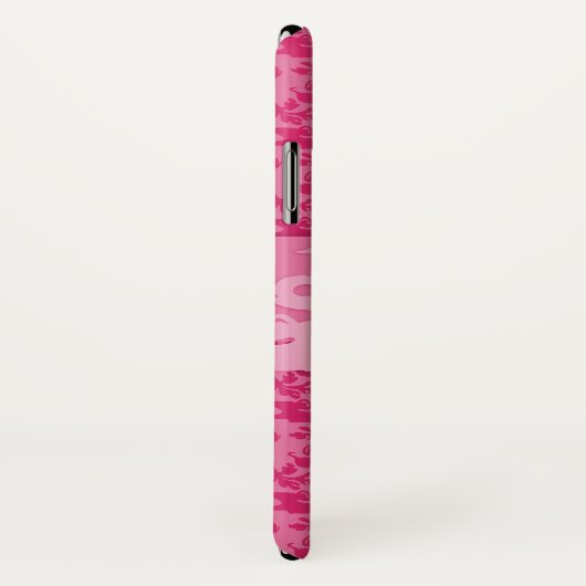 象のダマスク織のピンクの不足分の名前のiphoneの場合 Case-Mate iPhoneケース (裏面/右)