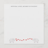 象のテーマ男女兼用ベビーシャワー アドバイスカード (裏面)