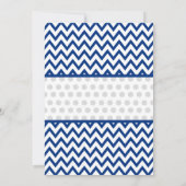 象のネイビーブルーグレー ベビーシャワー 招待状 (裏面)