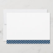 象のネイビーポルカドットバナー男子ベイビーシャワー 招待状 (裏面)