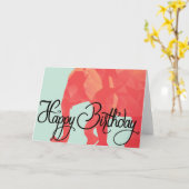 象のハッピーバースデーカード カード (黄色い花)