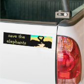 象のハートのトランクを救って下さい バンパーステッカー (トラック上)