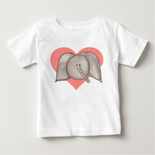 象のハートの乳児のTシャツ ベビーTシャツ