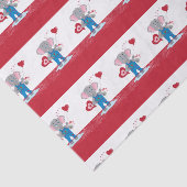 象のハートパターン |赤い白のティッシュペーパー 薄葉紙 (詳細)