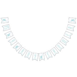 象のハート男の子の赤ちゃんシャワー バンティングフラッグ