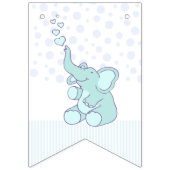 象のハート男の子の赤ちゃんシャワー バンティングフラッグ (第3の旗)