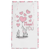 象のハート赤ちゃんシャワーありがとう スモールペーパーバッグ (正面)