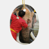 象のバスタイム…アユタヤ（タイ） セラミックオーナメント (裏面)