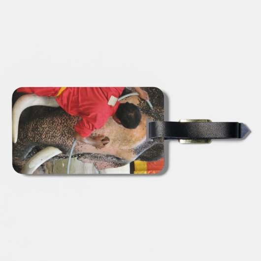 象のバスタイム…アユタヤ(タイ) ラゲッジタグ (裏面横)