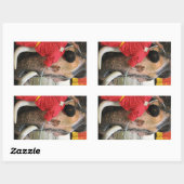 象のバスタイム…アユタヤ(タイ) 長方形シール (シート)