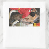 象のバスタイム…アユタヤ(タイ) 長方形シール (バッグ)