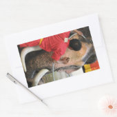 象のバスタイム…アユタヤ(タイ) 長方形シール (封筒)