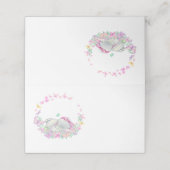 象のバタフライ ピンクのボタン プレイスカード (外部開封)