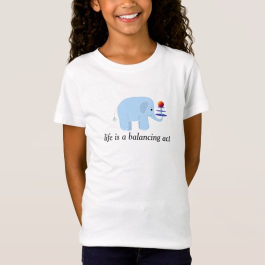 象のバランス芸 Tシャツ (正面)