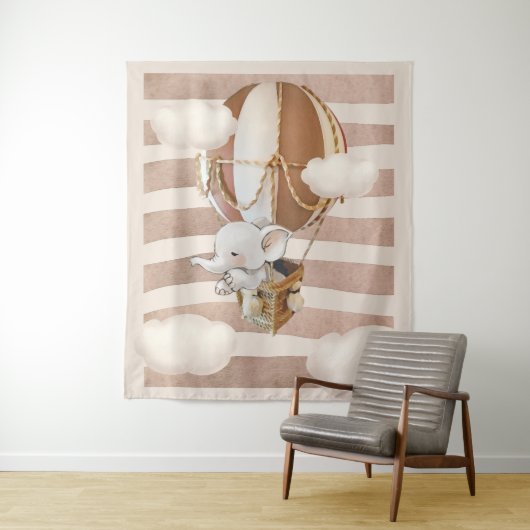 象のバルーン ニュートラル バーチャル シャワー 背景 タペストリー (インサイチュ)