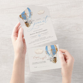 象のバルーン ベイビー シャワー オールインワン 招待状