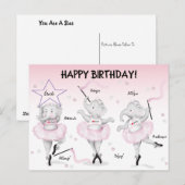 象のバレリーナのダンス発表会 ポストカード (正面/裏面)