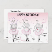 象のバレリーナのダンス発表会 ポストカード (正面/裏面)