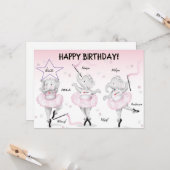 象のバレリーナの誕生日 カード (正面/裏面インサイチュ)