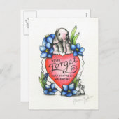 象のバレンタイン シーズンポストカード (正面/裏面)